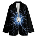Lightning Spark Print Women's Cotton Blazer