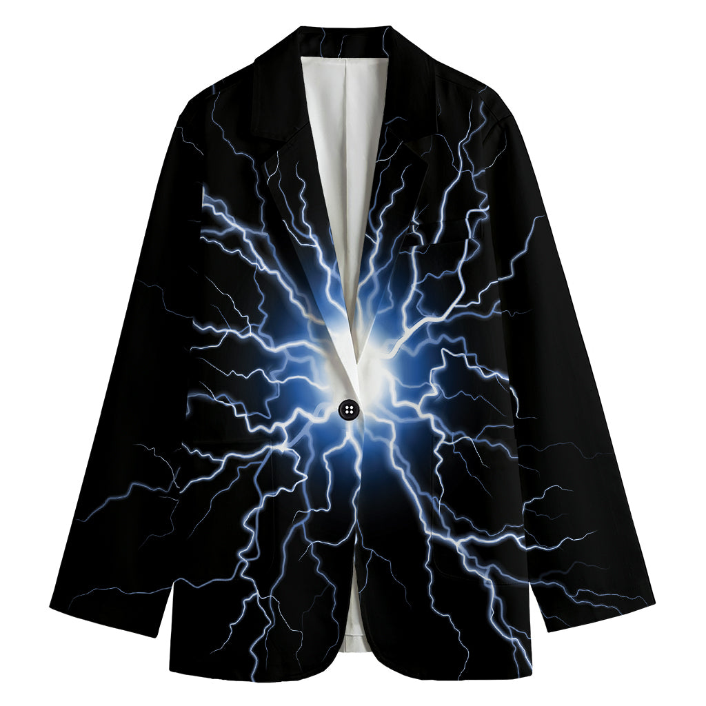 Lightning Spark Print Women's Cotton Blazer