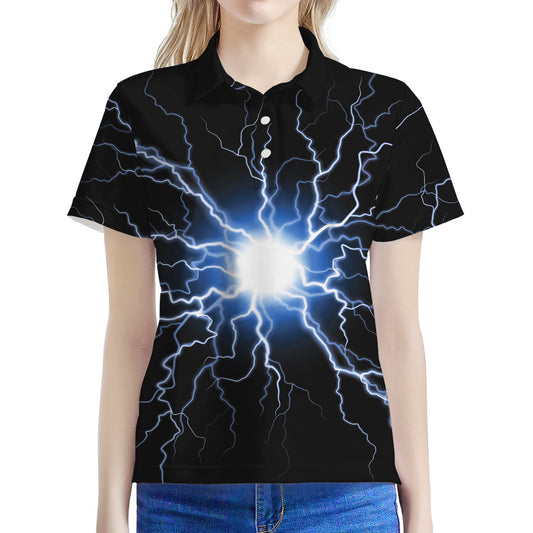 Lightning Spark Print Women's Polo Shirt