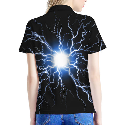 Lightning Spark Print Women's Polo Shirt
