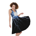 Lightning Spark Print Women's Sleeveless Dress