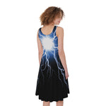 Lightning Spark Print Women's Sleeveless Dress