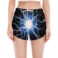Lightning Spark Print Women's Split Running Shorts