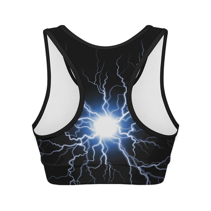 Lightning Spark Print Women's Sports Bra