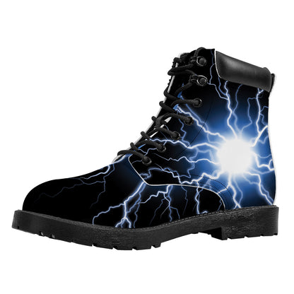 Lightning Spark Print Work Boots