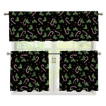 Lights Christmas Pattern Print 3 Piece Kitchen Curtains