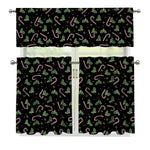 Lights Christmas Pattern Print 3 Piece Kitchen Curtains