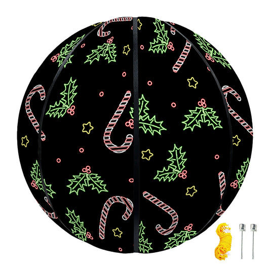 Lights Christmas Pattern Print Basketball
