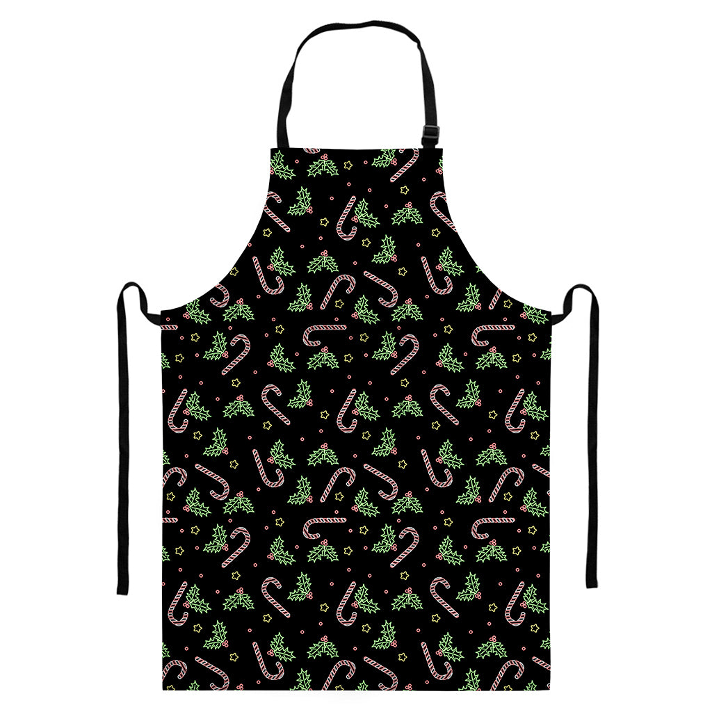 Lights Christmas Pattern Print Bib Apron With Pocket