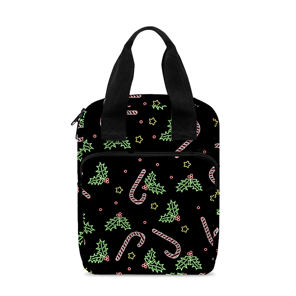 Lights Christmas Pattern Print Bible Tote Bag