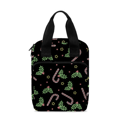 Lights Christmas Pattern Print Bible Tote Bag