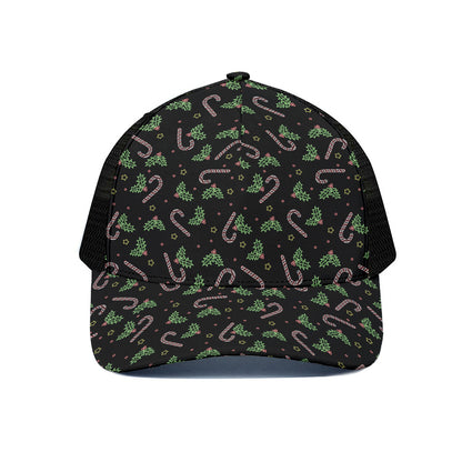 Lights Christmas Pattern Print Black Mesh Trucker Cap