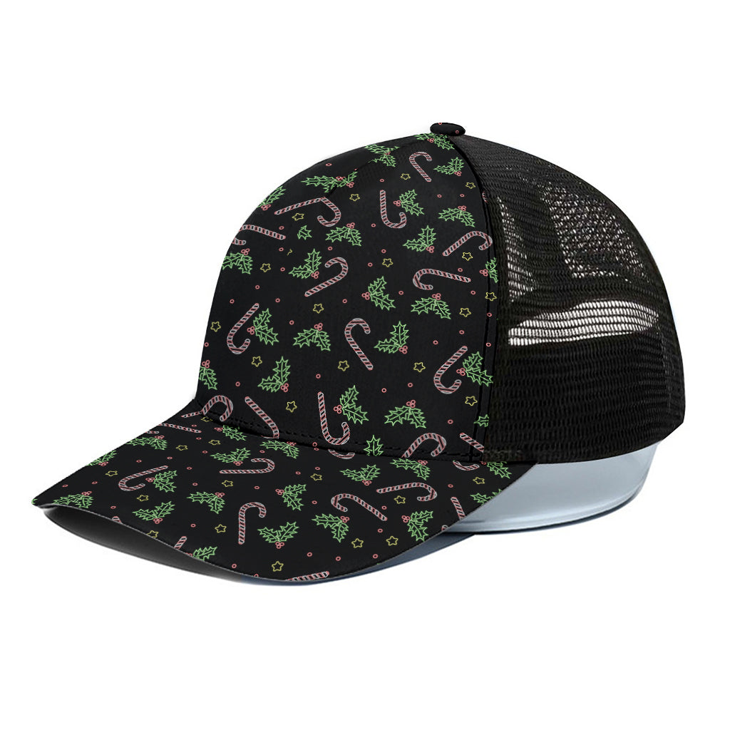Lights Christmas Pattern Print Black Mesh Trucker Cap
