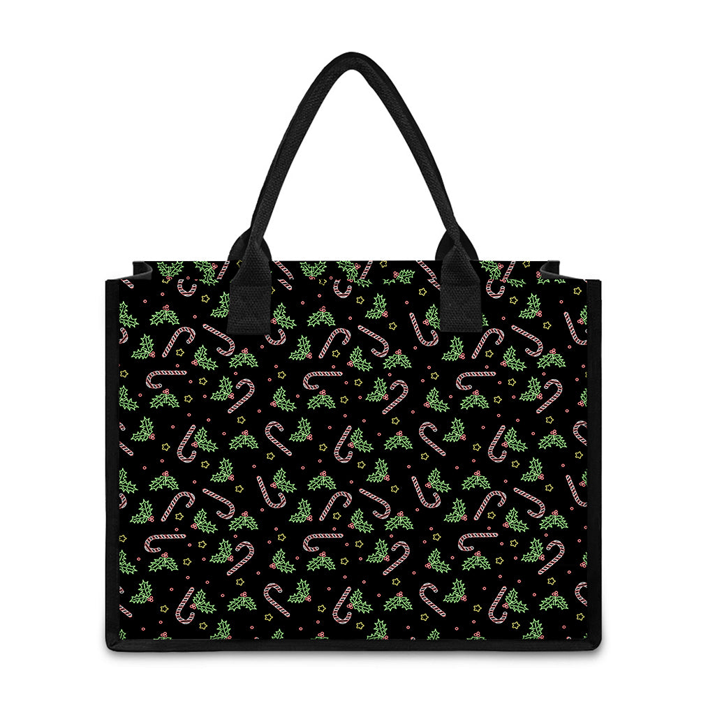 Lights Christmas Pattern Print Canvas Tote Bag