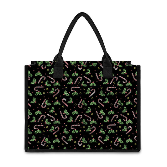 Lights Christmas Pattern Print Canvas Tote Bag