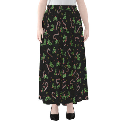 Lights Christmas Pattern Print Chiffon Maxi Skirt