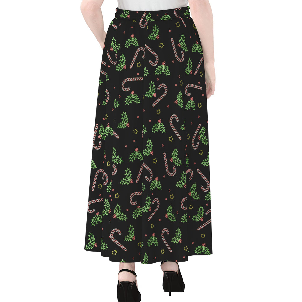 Lights Christmas Pattern Print Chiffon Maxi Skirt
