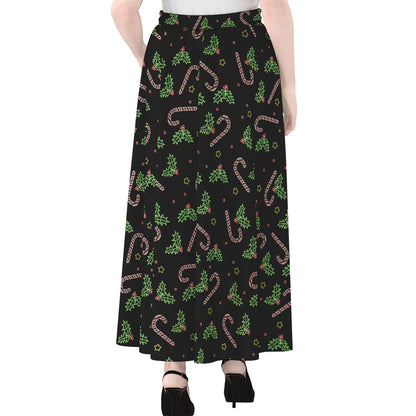 Lights Christmas Pattern Print Chiffon Maxi Skirt