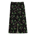 Lights Christmas Pattern Print Cotton Front Slit Maxi Skirt