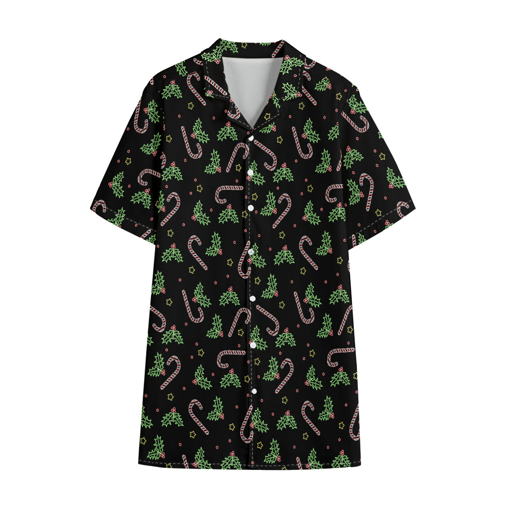 Lights Christmas Pattern Print Cotton Hawaiian Shirt
