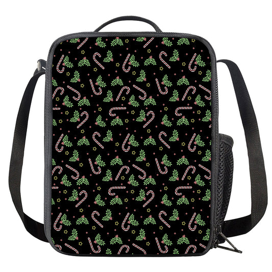 Lights Christmas Pattern Print Crossbody Lunch Bag