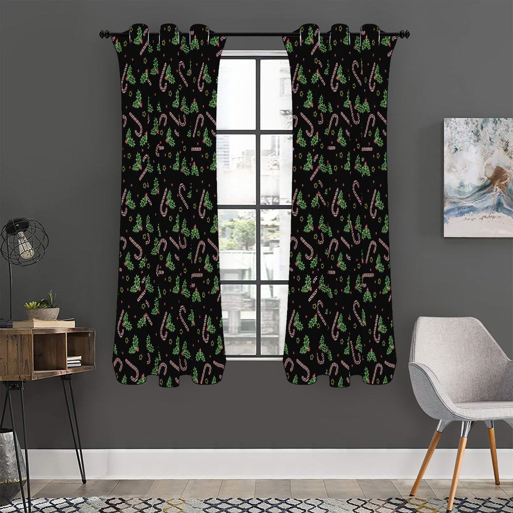 Lights Christmas Pattern Print Curtain