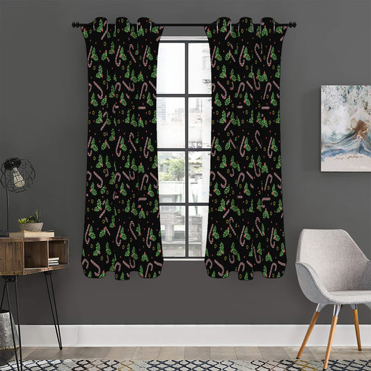 Lights Christmas Pattern Print Curtain
