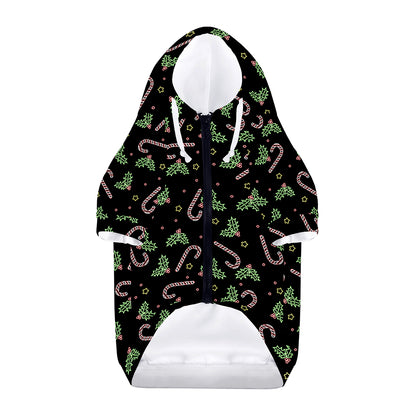 Lights Christmas Pattern Print Dog Zip Up Hoodie