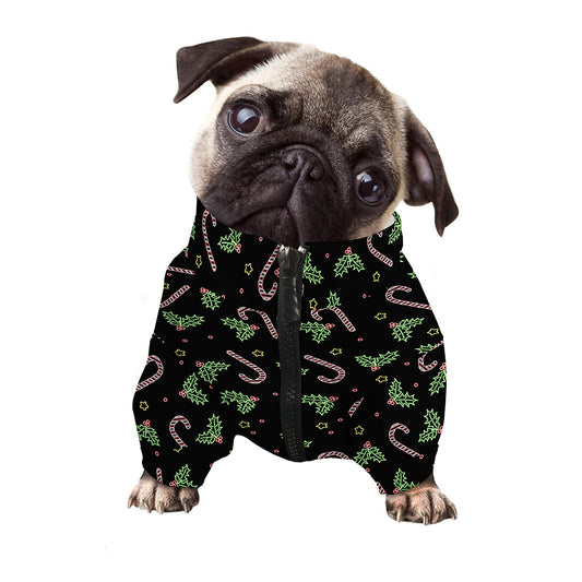 Lights Christmas Pattern Print Dog Zip Up Jacket