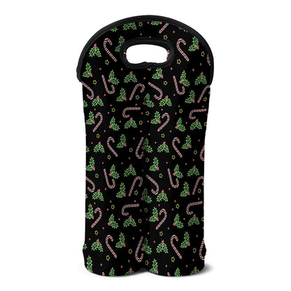 Lights Christmas Pattern Print Double Neoprene Wine Tote