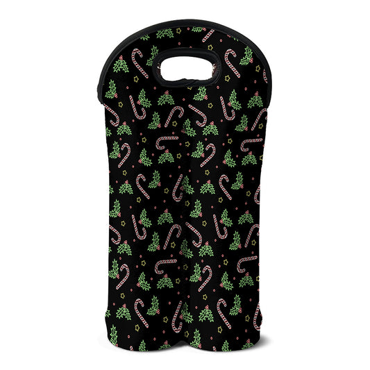 Lights Christmas Pattern Print Double Neoprene Wine Tote