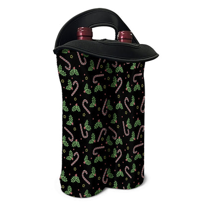 Lights Christmas Pattern Print Double Neoprene Wine Tote