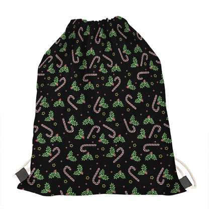 Lights Christmas Pattern Print Drawstring Bag