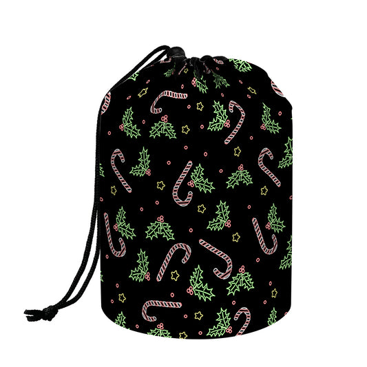 Lights Christmas Pattern Print Drawstring Makeup Bag