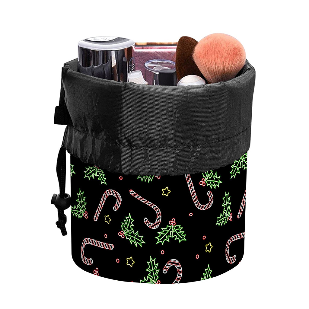 Lights Christmas Pattern Print Drawstring Makeup Bag
