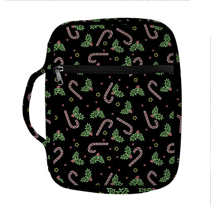 Lights Christmas Pattern Print Front Pocket Bible Bag