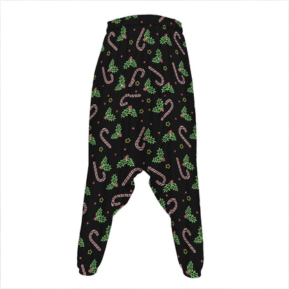 Lights Christmas Pattern Print Hammer Pants
