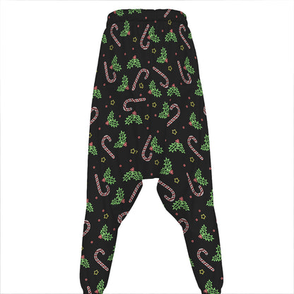 Lights Christmas Pattern Print Hammer Pants