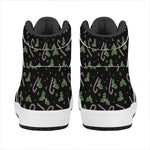 Lights Christmas Pattern Print High Top Leather Sneakers