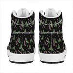 Lights Christmas Pattern Print High Top Leather Sneakers