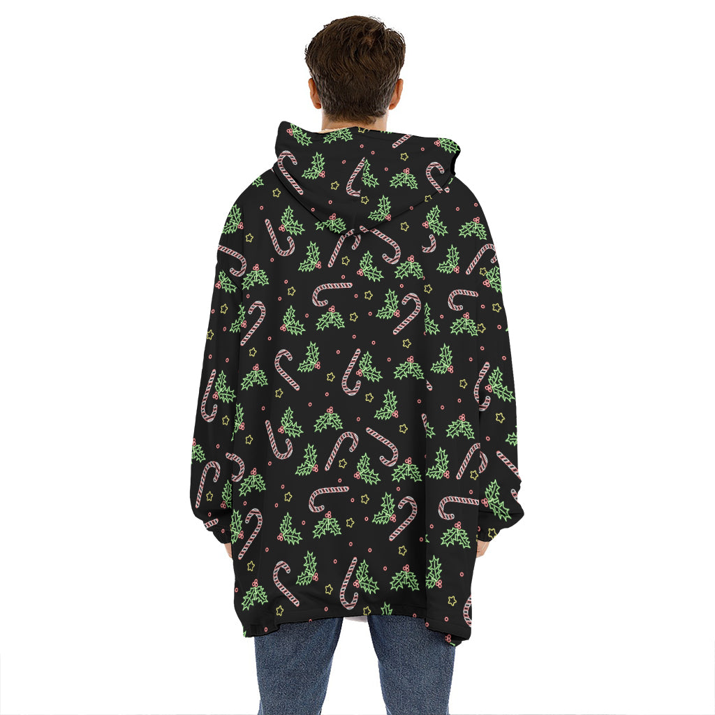 Lights Christmas Pattern Print Hoodie Blanket