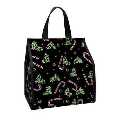 Lights Christmas Pattern Print Insulated Lunch Tote