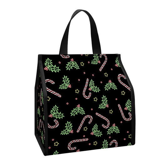 Lights Christmas Pattern Print Insulated Lunch Tote