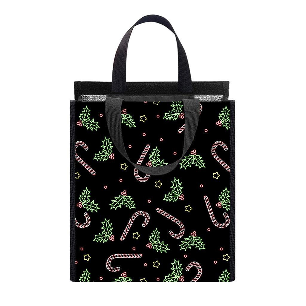 Lights Christmas Pattern Print Insulated Lunch Tote