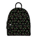 Lights Christmas Pattern Print Leather Backpack