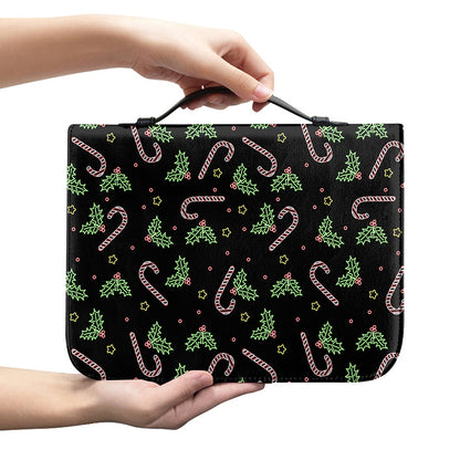 Lights Christmas Pattern Print Leather Bible Cover