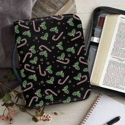 Lights Christmas Pattern Print Leather Bible Cover