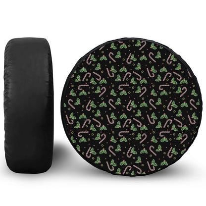Lights Christmas Pattern Print Leather Spare Tire Cover