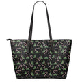 Lights Christmas Pattern Print Leather Tote Bag With Zipper