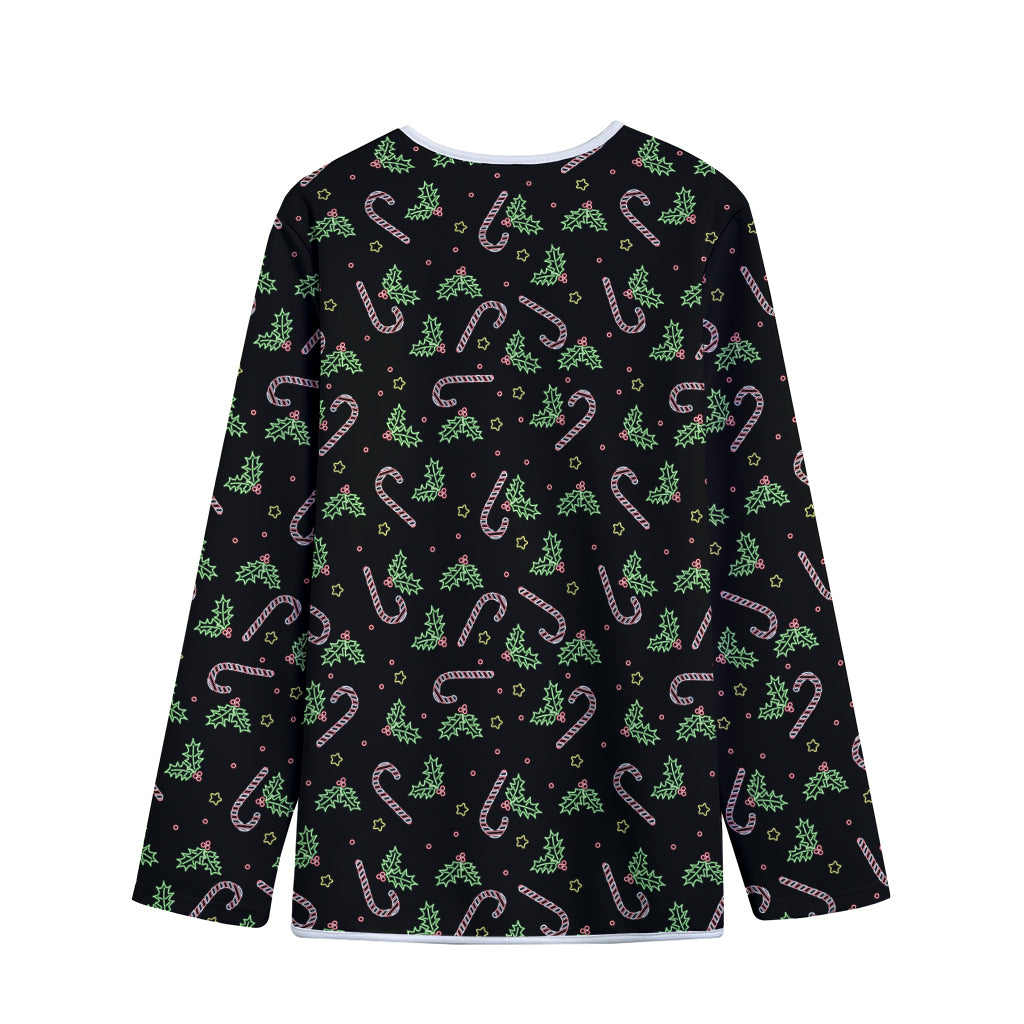 Lights Christmas Pattern Print Long Sleeve Short Coat